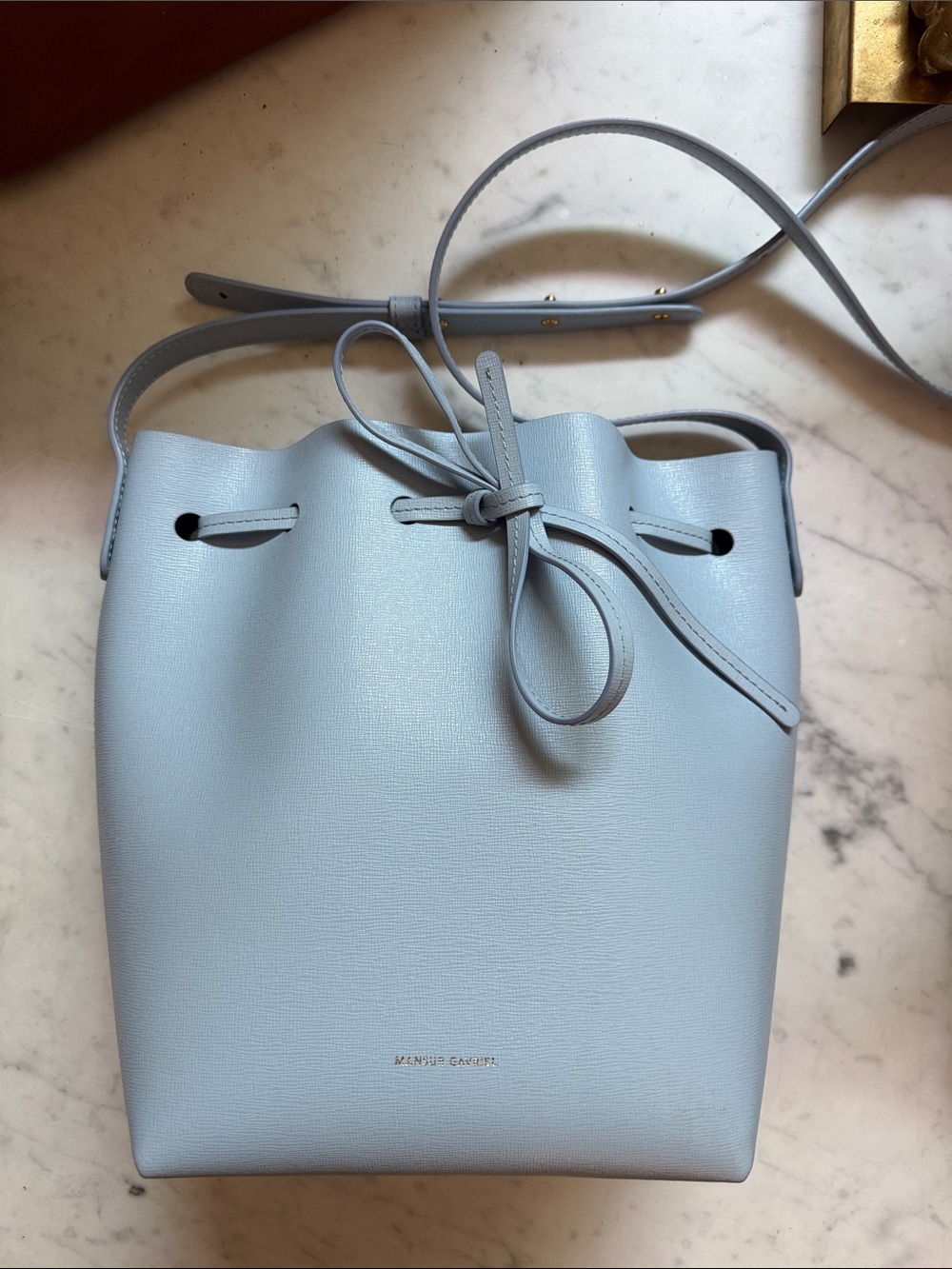 Mansur Gavriel Pale Blue Mini Bucket Crossbody